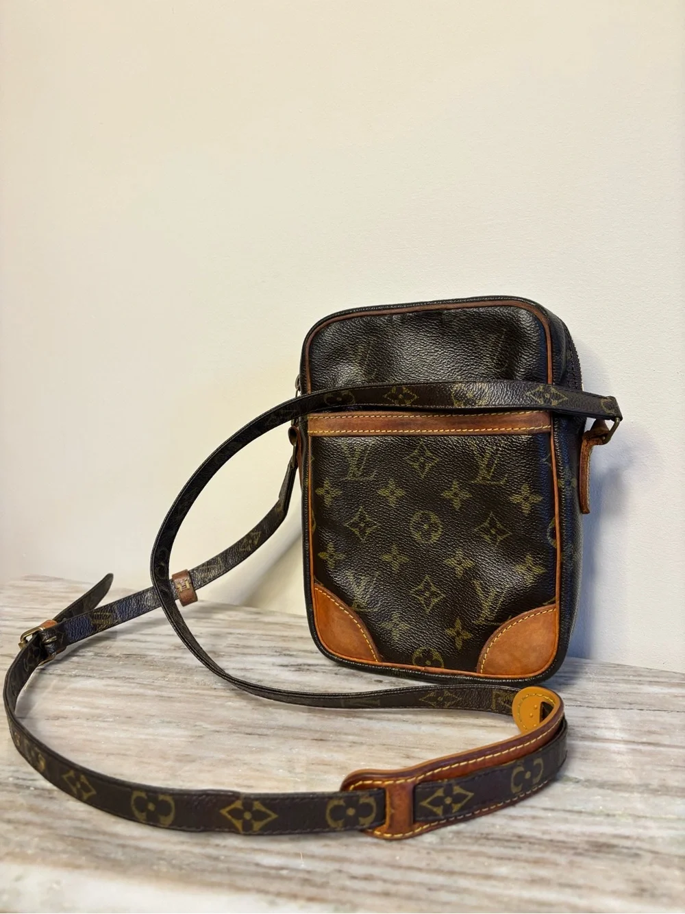 Louis Vuitton Vintage Monogram Danube PM Crossbody Bag France Mini Reporter